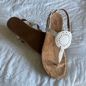 UGG white thong sandal.